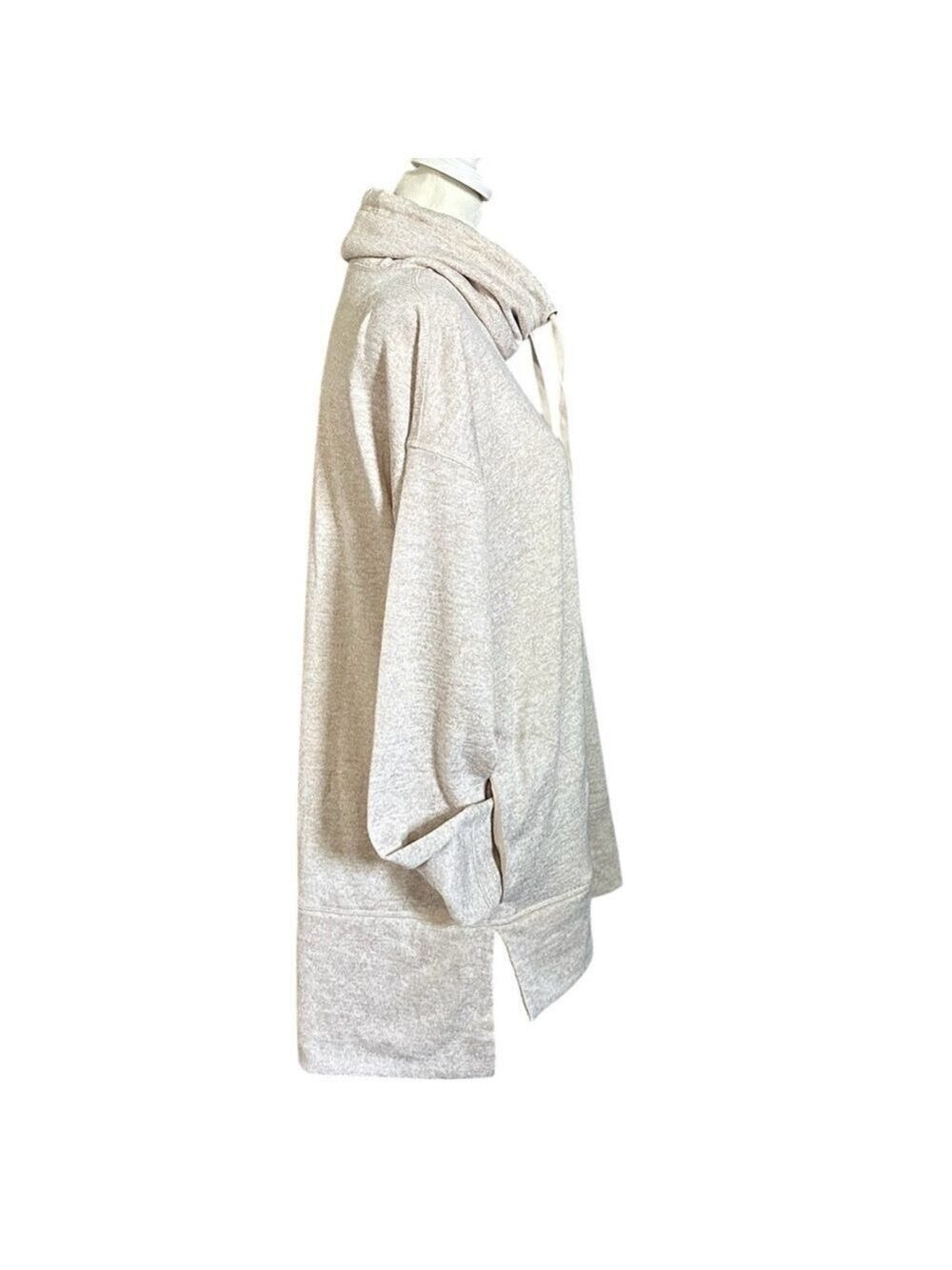 Old Navy Funnel Neck Tunic High Low Pullover Sweater Tan Size Medium - Picture 2 of 11